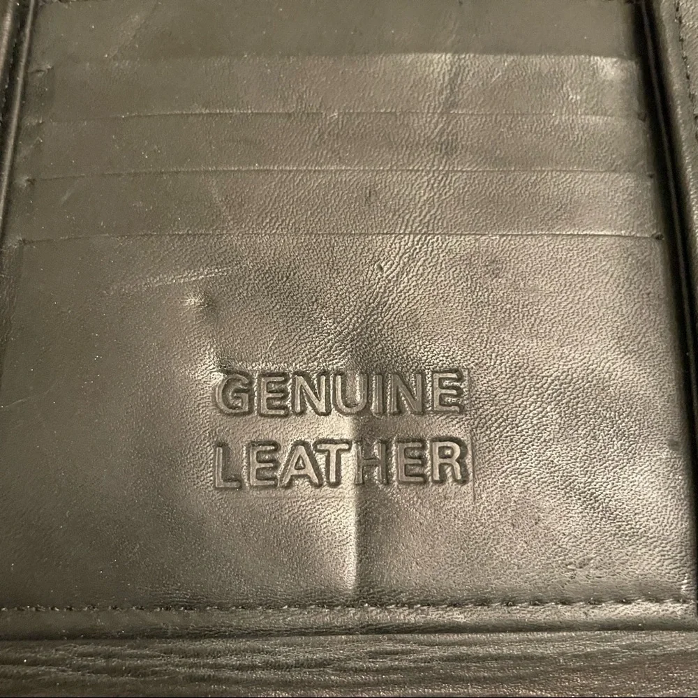 Vintage Monarch Luggage Briefcase Portfolio HIDE-AWAY HANDLES Black Leather Zips